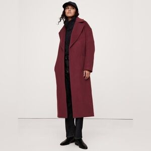 NWT! Banana Republic Red Cherry Jam Oversize Wool-Cashmere Wrap Coat - 🔹